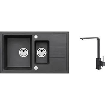 Granitový dřez Alveus SET ALVEUS Intermezzo 70-91 + baterie AFRA 91 obdélníkový granitový dřez 780 x 480 mm v setu s baterií