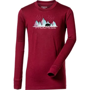 triko dlouhé dětské Progress STIG ICELAND merino švestkový melír