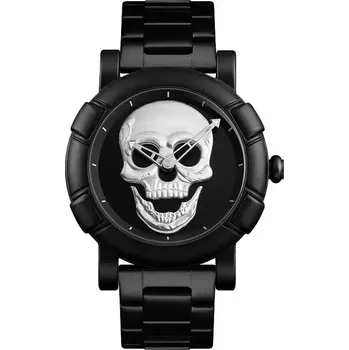 Hodinky SKMEI pánské hodinky Skull Punk - Stříbrné