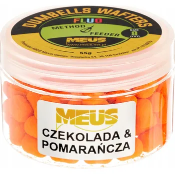 Boilies Nástraha Meus Dumbells Fluo Wafters 8mm - Čokoláda Pomeranč