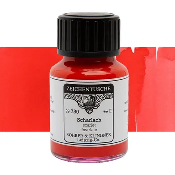 Tuš Rohrer & Klingner Zeichentusche 50 ml - Scarlet
