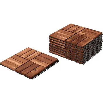 Venkovní dlažba Countryside Dřevěné dlaždice 30x30x2 cm 10 kusů