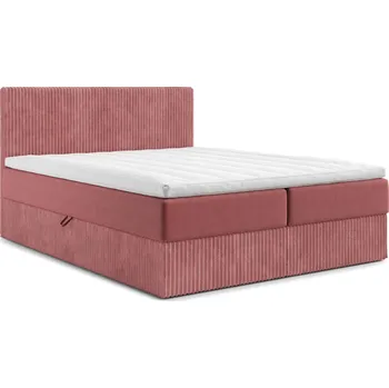 Postel Čalouněná postel MOE s úložným prostorem 140x200 cm Růžová