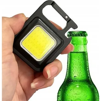 LED kapesní svítilna, výkonná mini svítilna přívěsek na klíče, otvírák, magnet držák