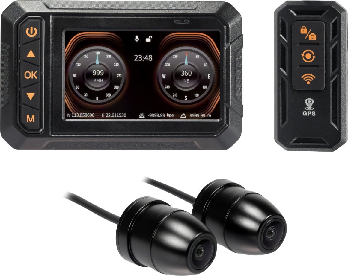 Duální kamera na motorku i do auta CEL-TEC MK03 Dual Wi-Fi GPS
