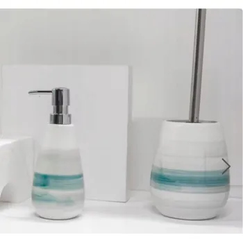 Dávkovač mýdla Sada toaletního kartáče a dávkovač na tekuté mýdlo, keramický Burgio