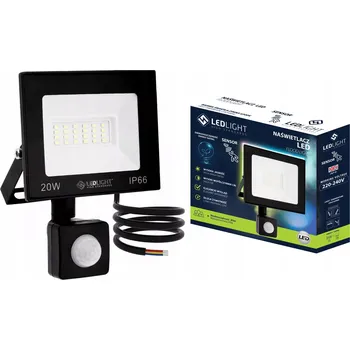 HALOGEN LED 20W REFLEKTOR s pohybovým senzorem PIR SLIM IP66 PRACOVNÍ studený