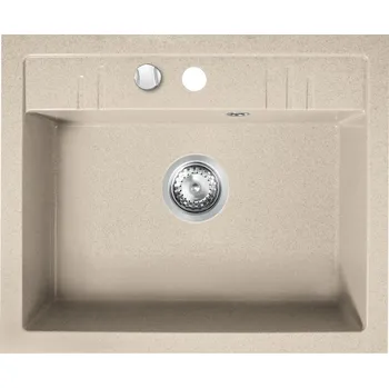 Granitový dřez NOVASERVIS DRGM1/48/58SA GRANITOVÝ OBDÉLNÍKOVÝ DŘEZ 48 x 58 CM, S PŘEPADEM Z DŘEZU, PÍSEK (BÉŽOVÁ) (DRGM1/48/58SA)