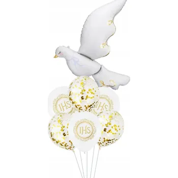 Balónek Sada balónků - dekorace balónky na křtiny Svaté přijímání holubiček