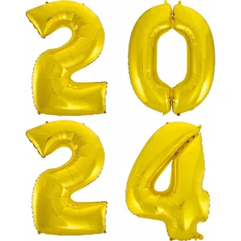 Balónek Silvestr 2023/2024 Zlaté balónky 92 cm 4 ks