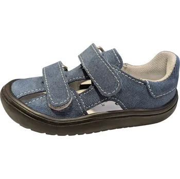 Dětské letní barefoot sandálky Jonap Daisy modrá riflovina Velikost: 31