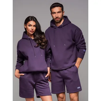 Pánská mikina Unisex mikina s kapsami a kapucí - fialová V13 OU-SNBC-0105 - XS/S