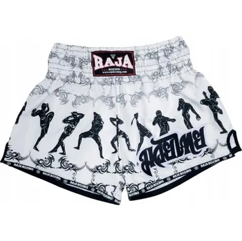 Kraťasy na muay thai Raja M BÍLÉ