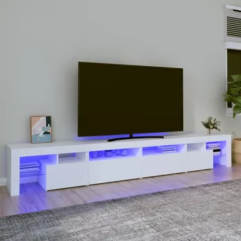 Televizní stolek TV skříňka s LED osvětlením betonově šedá 200x36,5x40 cm