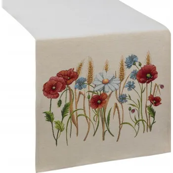 ubrus Béžový běhoun na stůl, vícebarevný, 140 x 45 cm