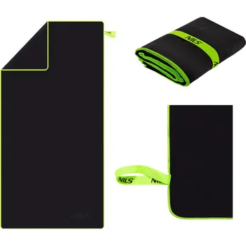 Ručník Rychleschnoucí sportovní ručník z mikrovlákna černý 140x70 cm Nils NCR11