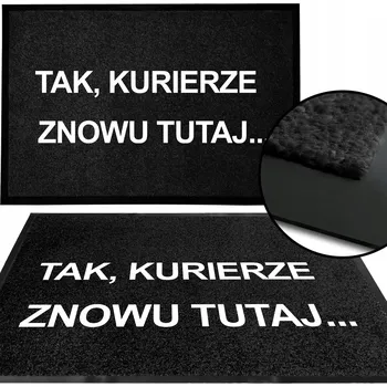 Rohožka VSTUPNÍ ROHOŽKA MONOCHROM ČERNÁ NÁPIS ANO, KURÝRE, ZASE JSI TADY VZ