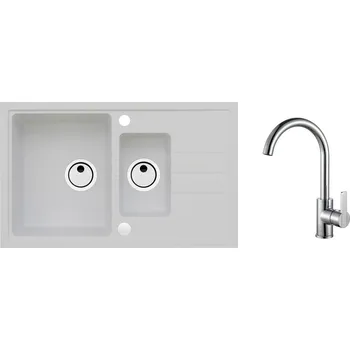 Granitový dřez Alveus SET ALVEUS Intermezzo 70/11 + BATERIE TONIA Chrom obdélníkový granitový dřez 780 x 480 mm v setu s baterií