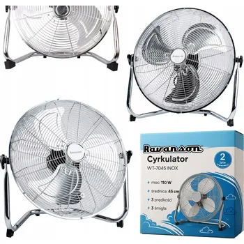 Domácí ventilátor Podlahový ventilátor Ravanson WT-7045 INOX 45 cm stříbrný/šedý