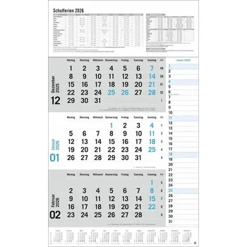 3-Monats-Planer Klappfälzel 2026 - Heye