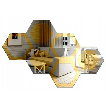 Zrcadlo Dekorativní Akrylové Zrcadlo "Šestiúhelníky" | Dvoubarevné | 860x575 mm