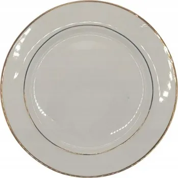 Talíř Talerz śniadaniowy ceramiczny se zlatými proužky 21 cm dekorativní