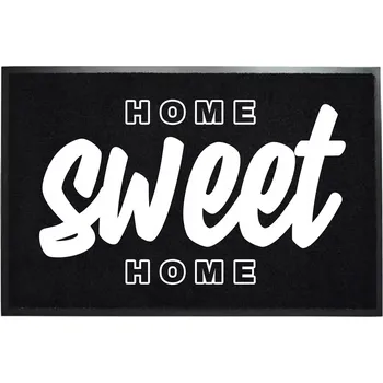 VSTUPNÍ ČERNÁ ROHOŽKA PŘED DVEŘE 40X60 VTIPNÝ NÁPIS HOME SWEET HOME