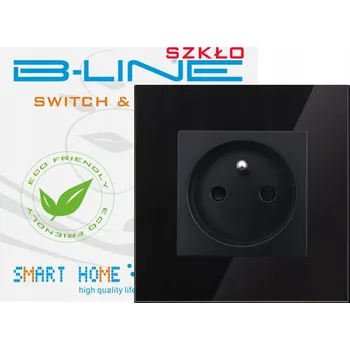 Elektrická zásuvka Černá nástěnná Elektrická Zásuvka B-line