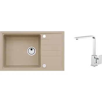 Granitový dřez Alveus SET ALVEUS INTERMEZZO 130/55+BATERIE RENO obdélníkový granitový dřez 780 x 480 mm v setu s baterií