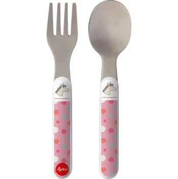 Příbor Melamin baby příbor-kov HOPPE DOT kůň (vidlička a lžíce) (14 cm) sigikid