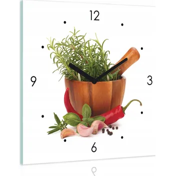 Hodiny Nástěnné hodiny na skle, skleněné, do kuchyně, loft styl, 20x20 cm