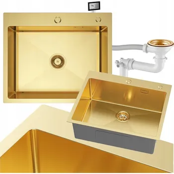 Nerezový dřez Nerezový dřez jednokomorový zlatý 60x50 cm VELAZO