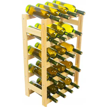 Stojan na víno Regál na víno dřevěný stojan na 20 lahví police VÝROBCE