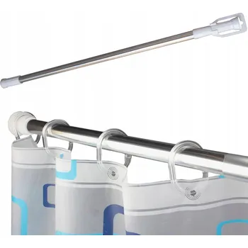 Tyč na sprchový závěs Rozpěrná sprchová tyč Decortrend 70-115 x 2,2 mm, stříbrná