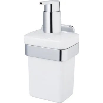 Dávkovač mýdla Ruční dávkovač mýdla na zeď Bisk 250 ml bílý, stříbrný