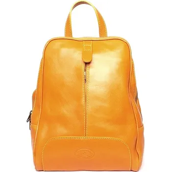 Střední dámský kožený pevný batoh Florence 21, obsah cca. 7 hořčicový | KabelkyproVas.cz