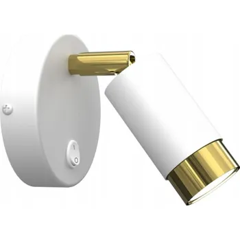 Nástěnné svítidlo EWILIGHT Nástěnné nastavitelné svítidlo s vypínačem TUBE LUX GU10 bílá/zlatá