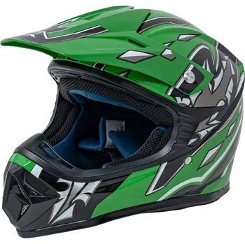 Helma na motorku Dětská přilba Ramiz Enduro Zelená vel. L 53-54 cm