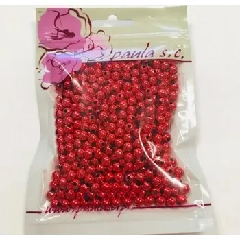 Dětské navlékací korálky Korálky 6mm červené metal plastové 50 g