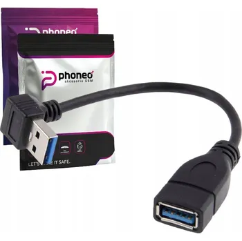 Datový kabel USB 3.0 prodlužovací kabel Phoneo, zahnutý dolů, 0,15 m