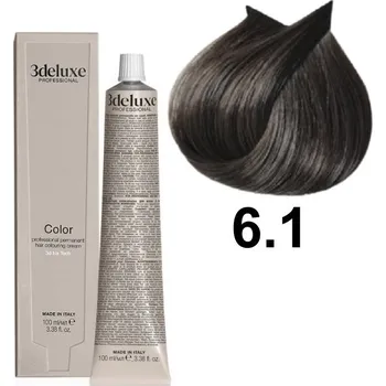 Barva na vlasy Barva na vlasy 3DeLuxe 6.1 Tmavě Plavá Popelavá 100 ml