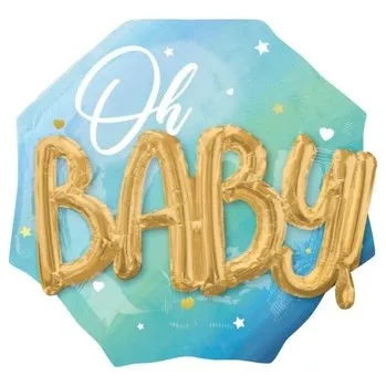 Balónek Foliový Multi balonek Oh Baby modrý, 76 x 71 cm