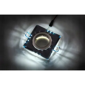 Nástěnné svítidlo BERGE Čtvercové černé svítidlo GU10 s podsvícením 3W studená teplota