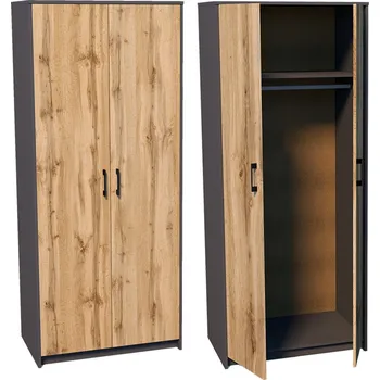 Šatní skříň Skříň Wiktoria 2D SZ04 Grafit/dub wotan