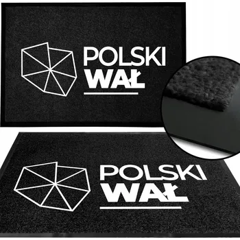VSTUPNÍ ROHOŽKA MONOCHROM ČERNÁ PŘED DVEŘE 40X60 NÁPIS POLSKÝ WAŁ WZ