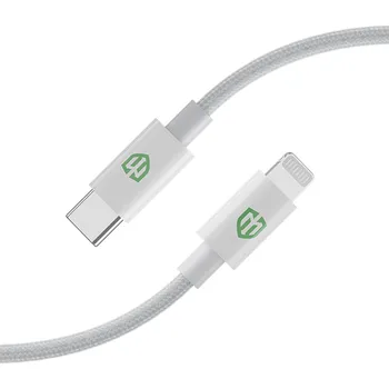 MONK pletený nylonový kabel USB-C na Lightning 2m bílý MNK01CB-CLWH2