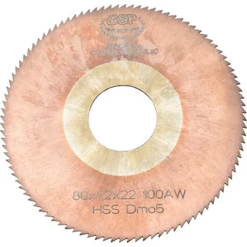 Pilový kotouč Pilový kotouč na kov 80x1,2x22 HSSDMo5 TiCN , ozubení AW , ČSN 222910.1 , GSP 222910-080x1,20x22AW-TiCN