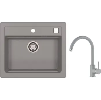 SET ALVEUS ATROX 30/81 + BATERIE ROXA 81 - obdélníkový granitový beton dřez 590x500x200 mm v setu s baterií