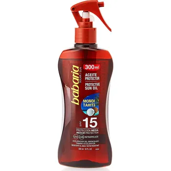 Přípravek na opalování Olej na opalování ve spreji Babaria Sun Protective SPF15 300 ml
