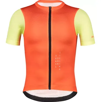 cyklistický dres dres FORCE LIMIT KID, oranžový 141-153